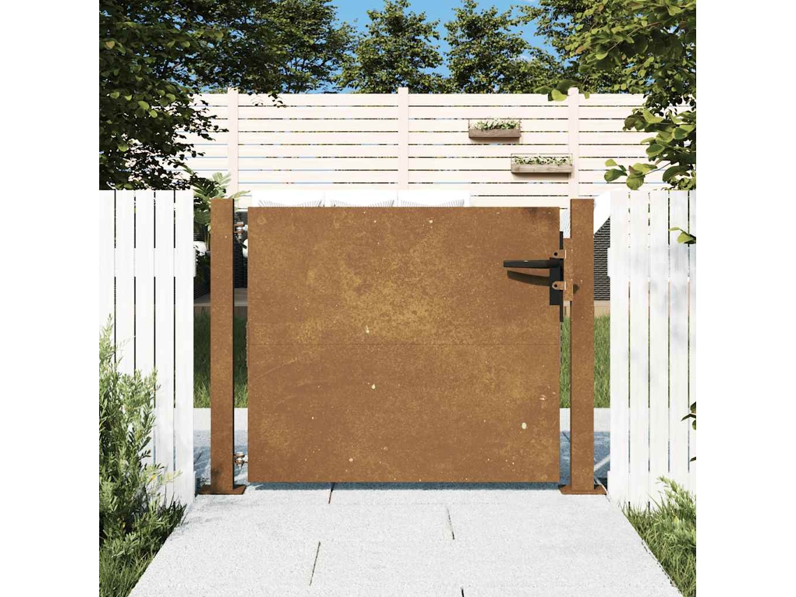 Vidaxl Portão De Jardim 100x75 Cm Aço Corten