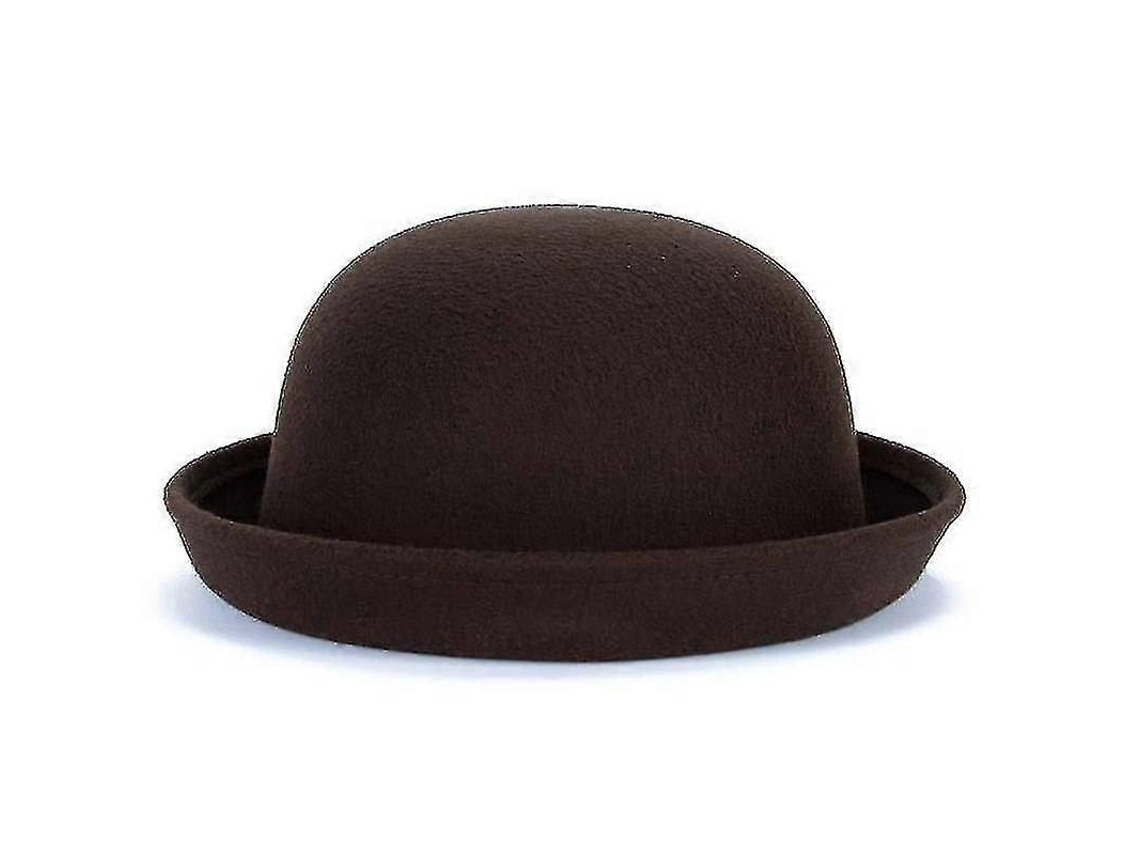 _chapéu de Lã Bowler Derby Feminino Moderno Cor Solida