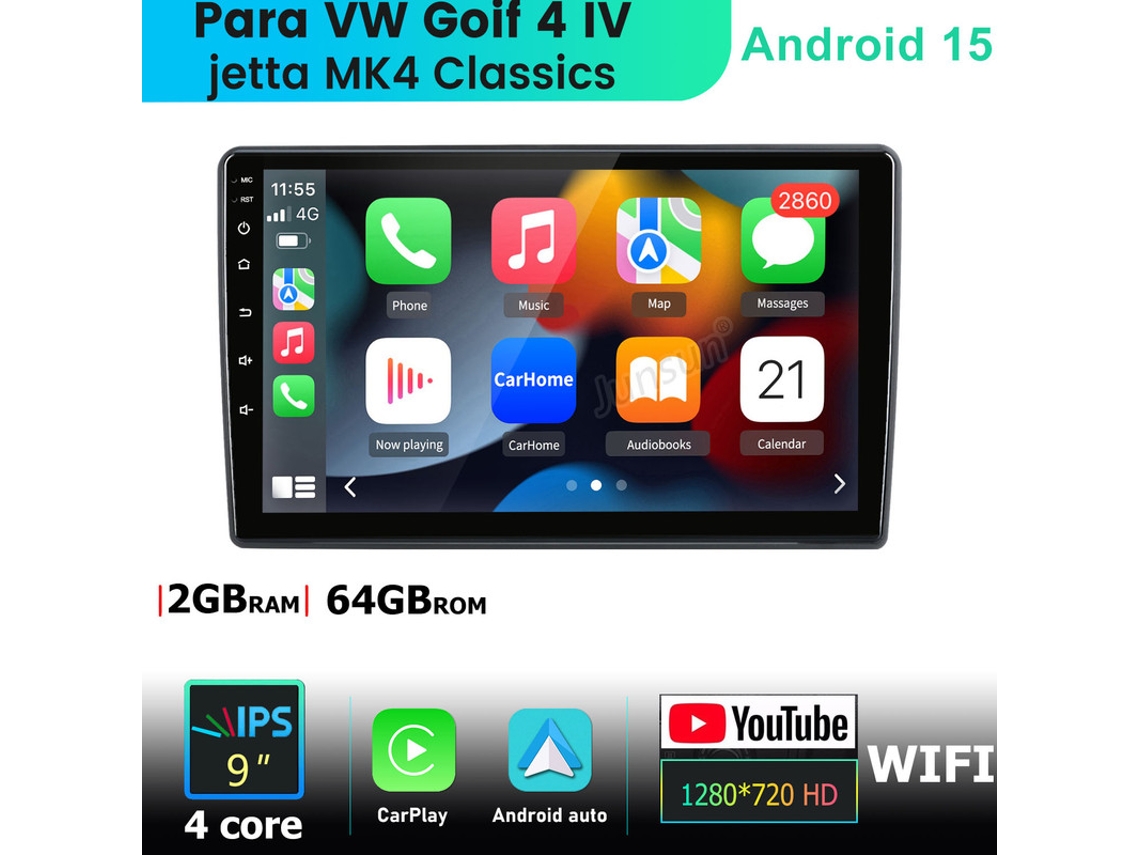 Gps Rádio Android V1 Pro para VW Polo 5 2008 2020 com Android Auto OEM