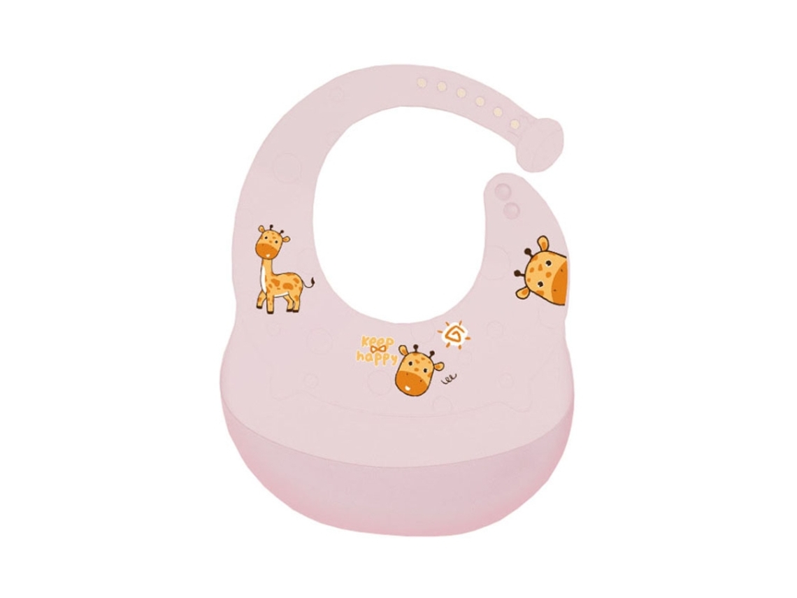 Babador Anti sujo para Bebês, Babador À Prova D'água de Silicone para Alimentos Auxiliares, Toalha de Baba Rosa XIAOMOYU