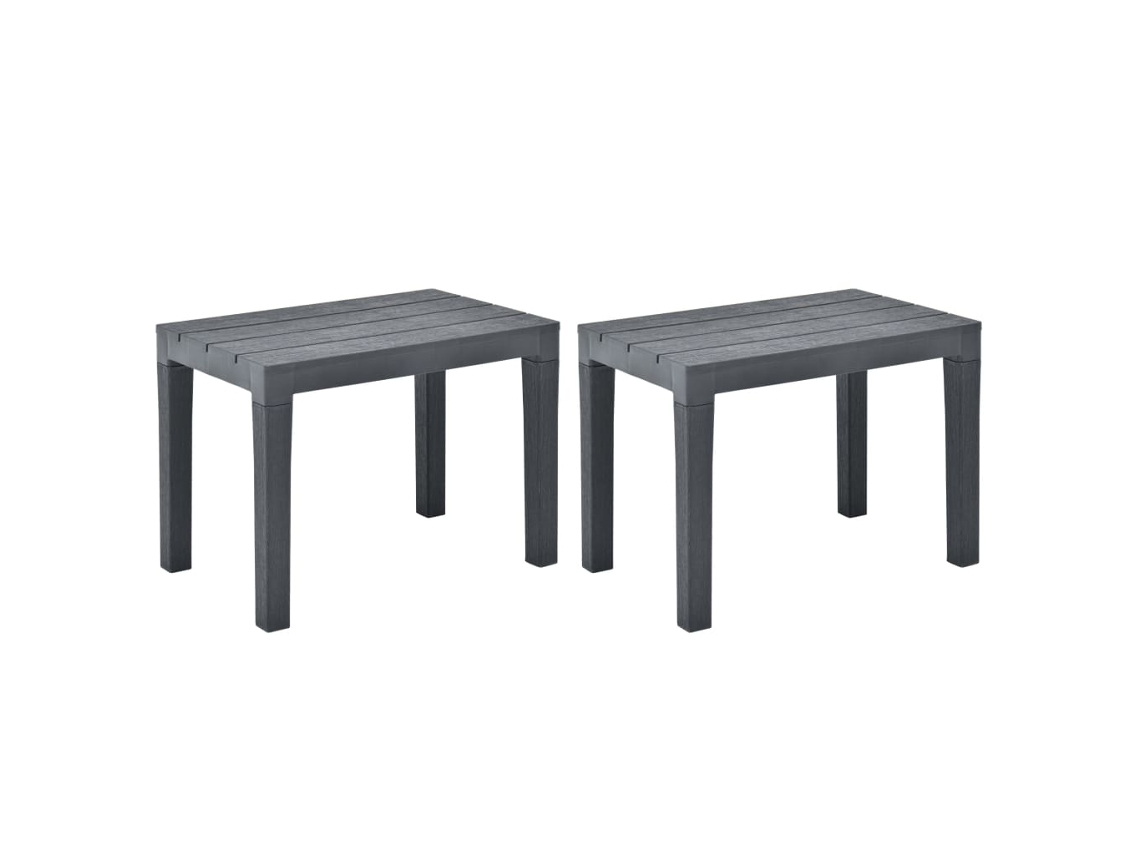 Vidaxl Bancos De Jardim 2 Pcs Plástico Antracite