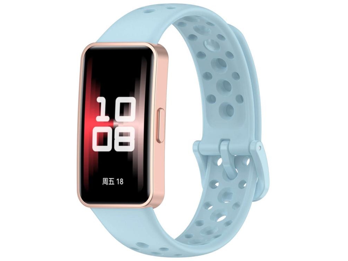 Bracelete para Huawei Band 10 / 9 / 8 Silicone Respirável estilo Hole Azul Crisântemo XIAOMOYU