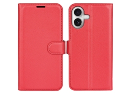 Capa Para Iphone 17 Em Couro Cor Lichia Vermelha
