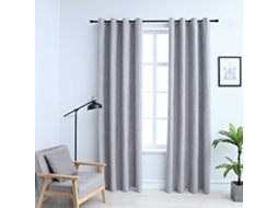 Vidaxl Cortinas Blackout C/ Argolas Em Metal 2 Pcs 140x245 Cm Cinzento