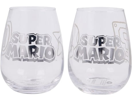Conjunto 2 Copos de Cristal Super Mario