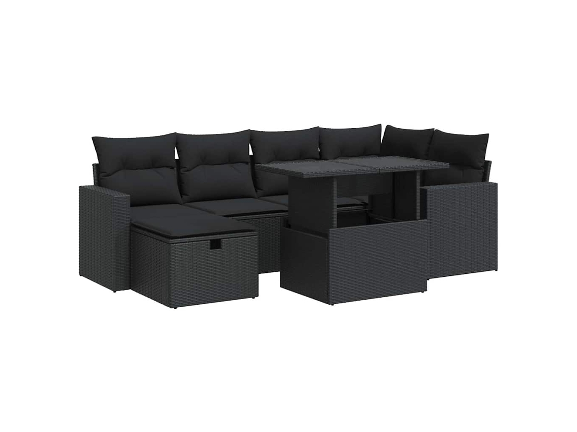 Garden Sofa Set, Garden Sofa Sets Vidaxl Preto Rattan / Vime (n/a)