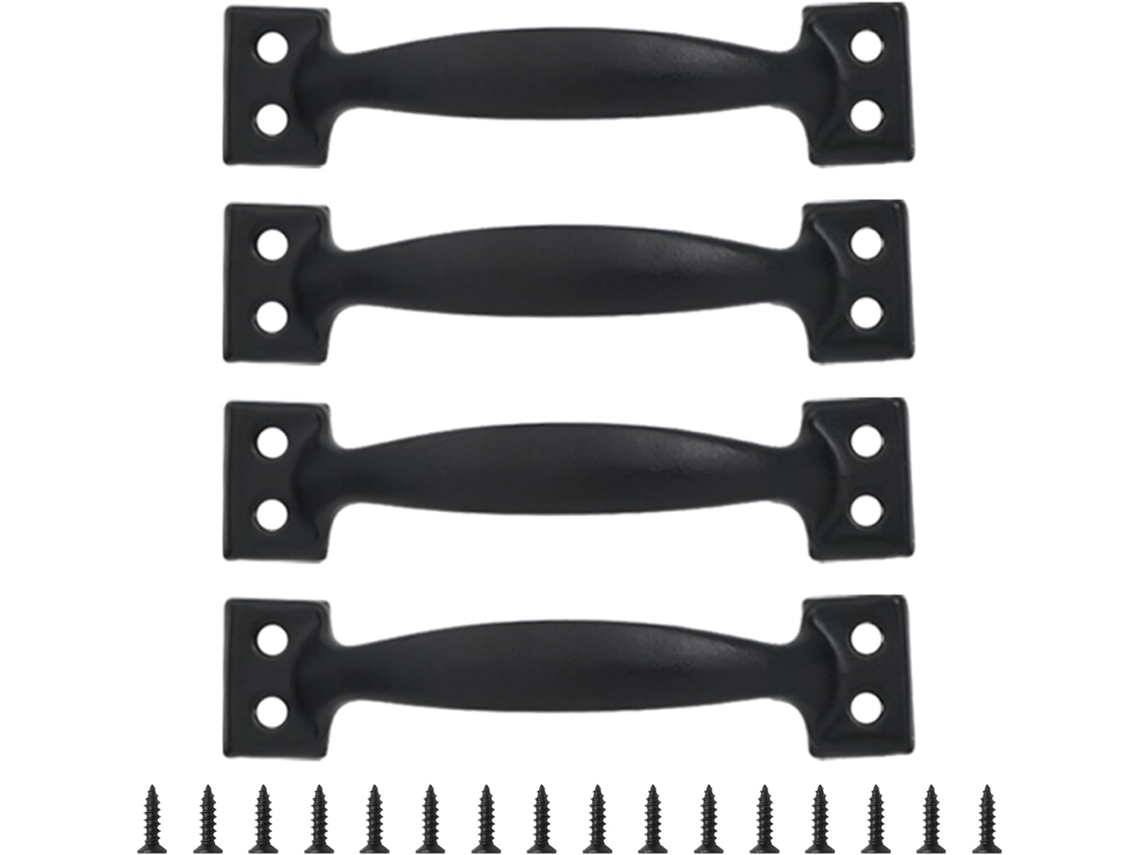 Conjunto De 4 Puxadores Gaveta Em Formato Arco Para Portas Celeiro, Puxadores De Metal Para Armários E Guarda Roupas