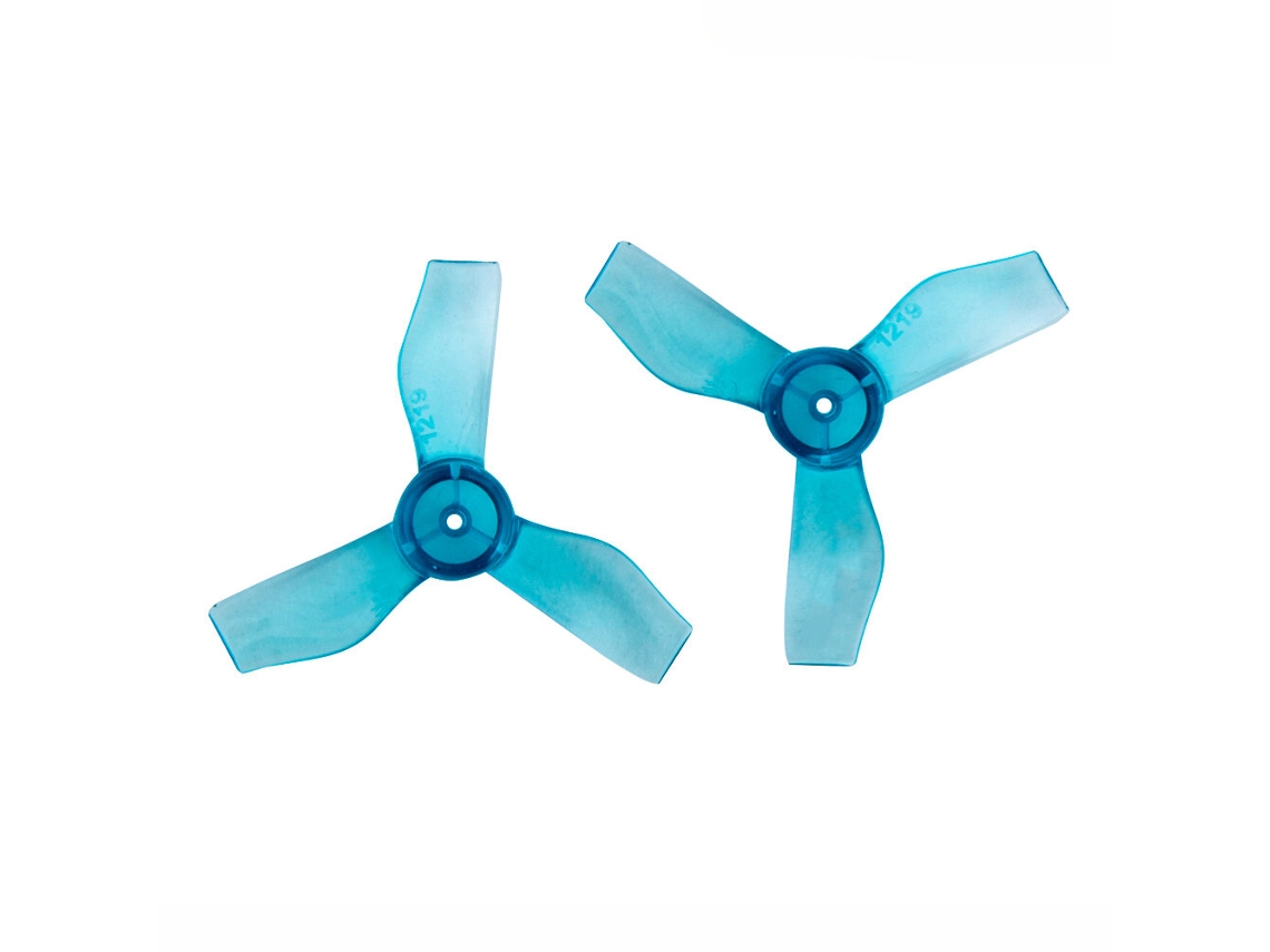 Hélice Gemfan 1219 de 31 Mm com Furo de 0,8 Mm, 3 Pás, Transparente, Azul Nº 4, para Drone Rc Fpv de Corrida com Motor Brushless 0703 1103. MDUG