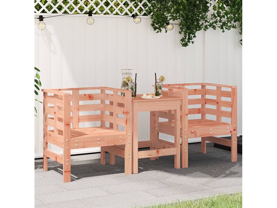 Vidaxl Cadeiras De Jardim 2 Pcs 61,5x53x71cm Madeira De Douglas Maciça