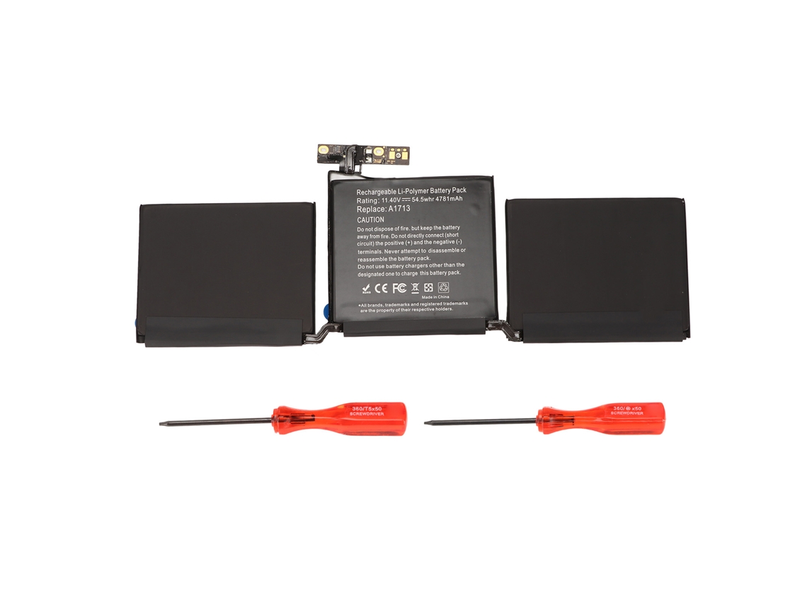 Bateria de Substituição A1713 A1708 para Notebook 4781mah 54,5wh 11,4v Material Abs