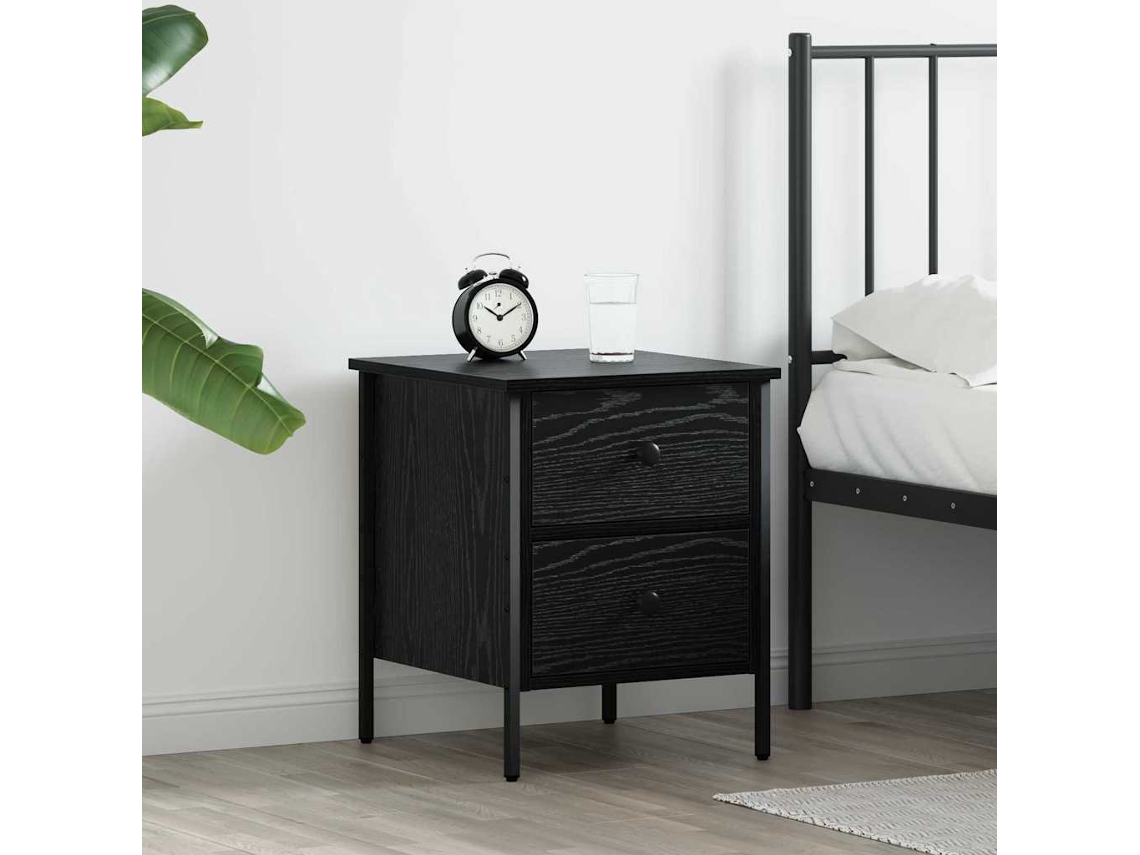 Vidaxl Criado-mudo Com Gaveta Carvalho Preto 40 X 42 X 50 Cm