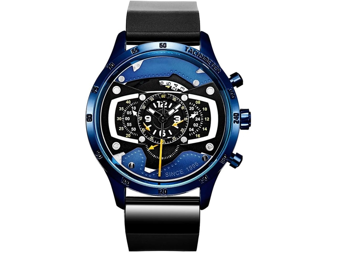 Relógios Pulseira de Silicone À Prova DÁgua Data Cronógrafo Relógio de Pulso-Azul