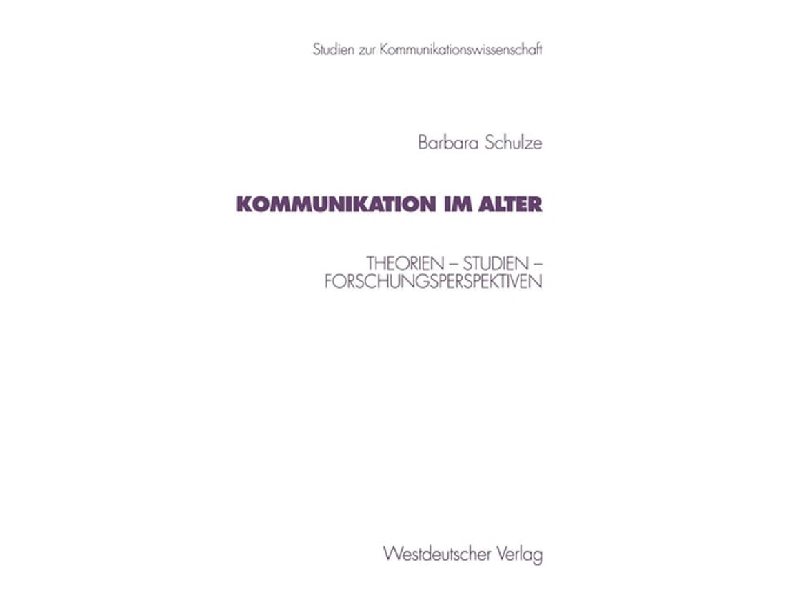 Livro Kommunikation Im Alter De Barbara Schulze (alemão)