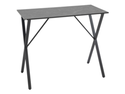 Mesa de bar alta estilo industrial efeito mármore (120x60x102 cm) BTFORUS