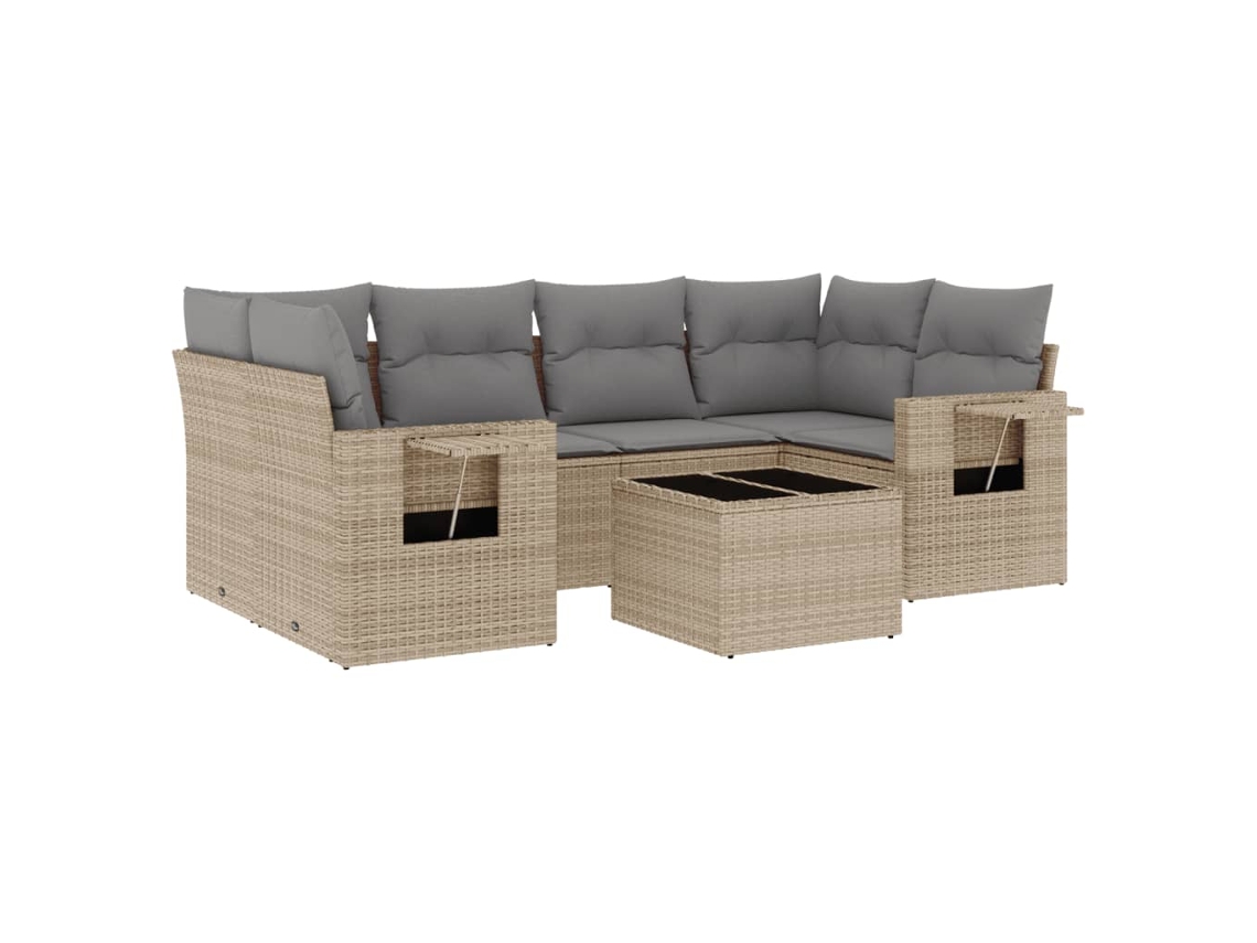 Garden Sofa Set, Garden Sofa Sets Vidaxl Bege Rattan / Vime (n/a)