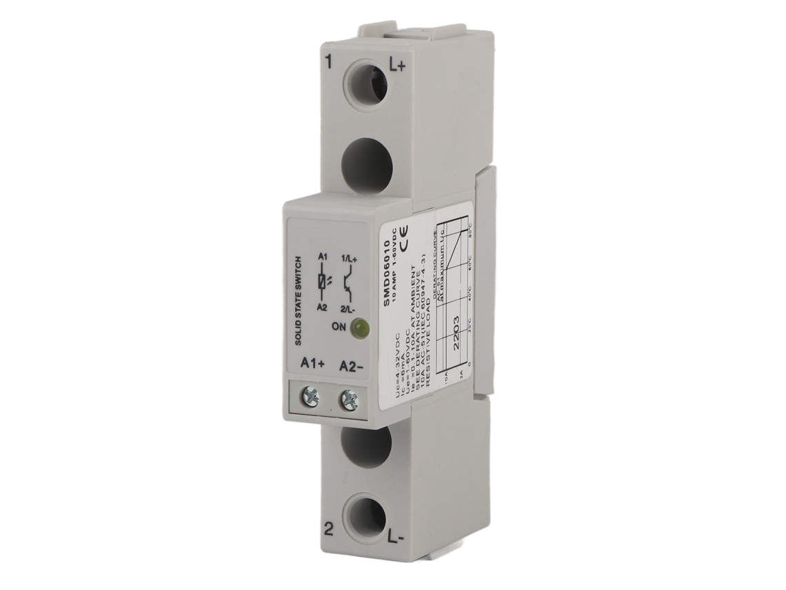 Módulo De Relé De Estado Sólido Slim Dinrail Monofásico 432vdc Controle 160vdc (smd06010)