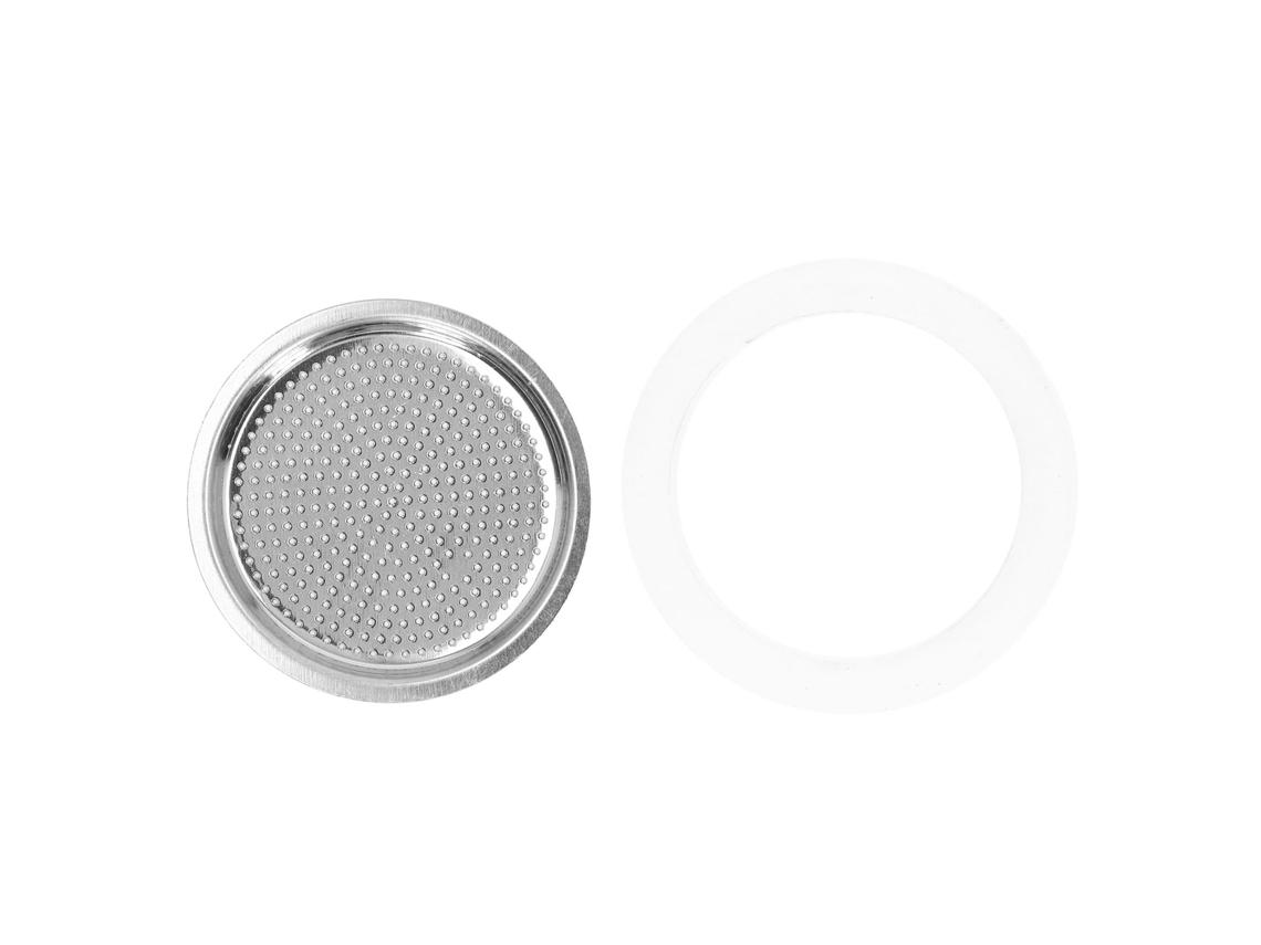 Acessórios para cafeteira com filtro de aço inoxidável e vedação de borracha