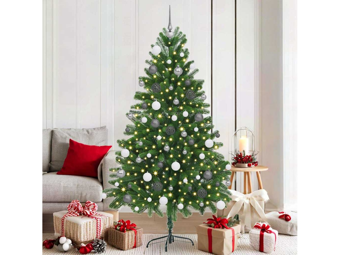 Vidaxl Árvore De Natal Com 300 Leds Com Suporte Verde 180 Cm Pe