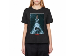 Rockinstone Jaws Shark Chasing Boat Poster Black Heather T-shirt Size:xl