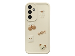 Capa Para Galaxy A37 Com Motivos Ursos Kawaii 3d E Borda Elevada