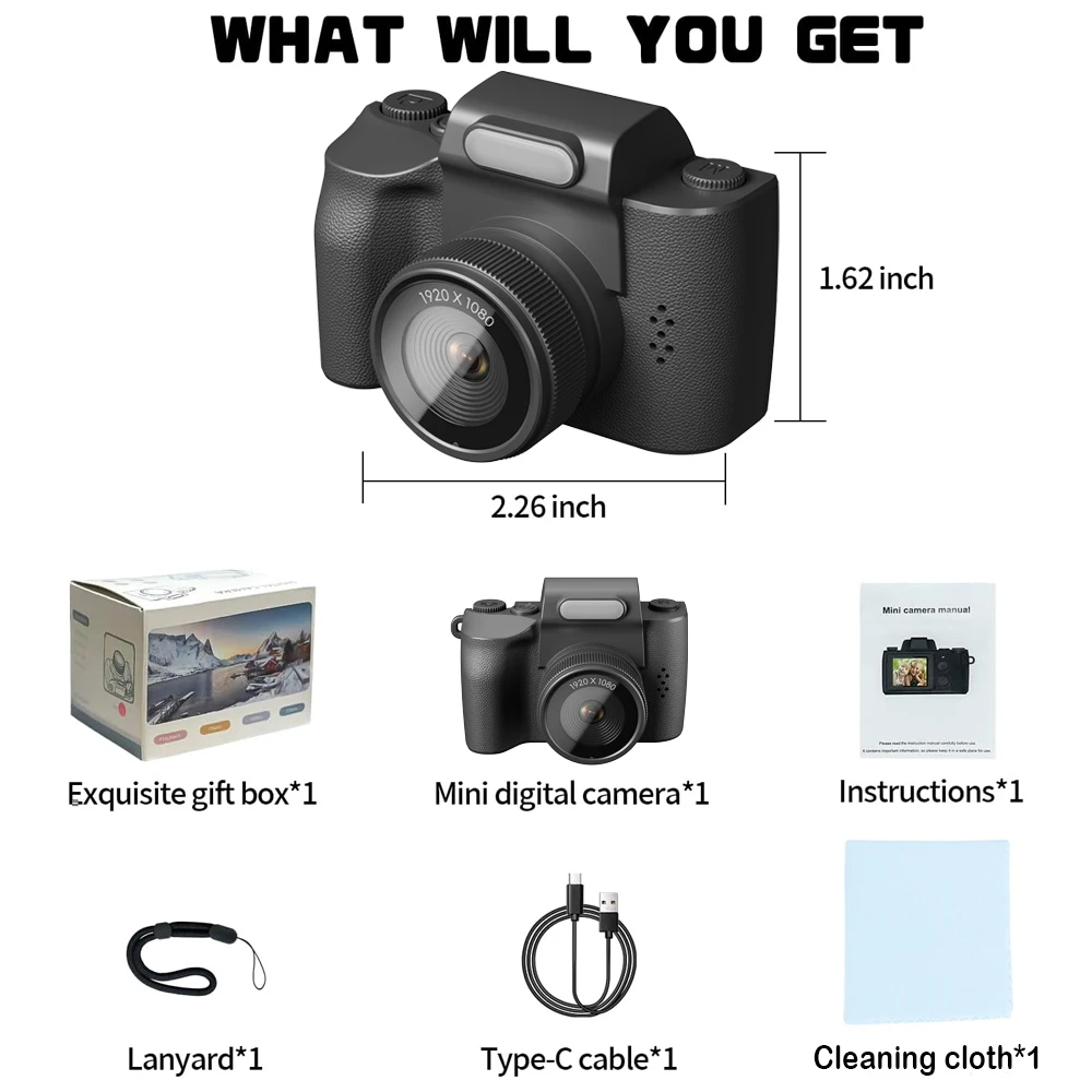 Mini Câmera de Chaveiro 1080p com Tela Hd de 1,3 Polegadas. MDUG (a Versão Preta Utiliza um Cartão de 64 Gb)