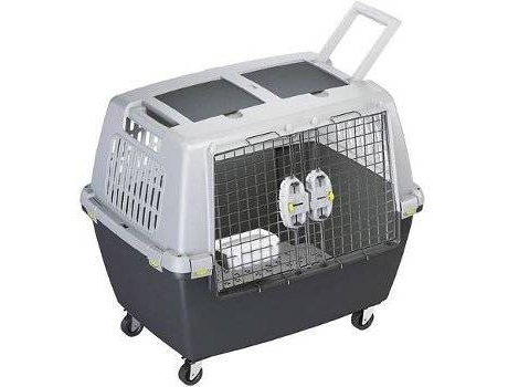Transportadora de Carro para Cães  Bloqueável (Cinzento - Metal)