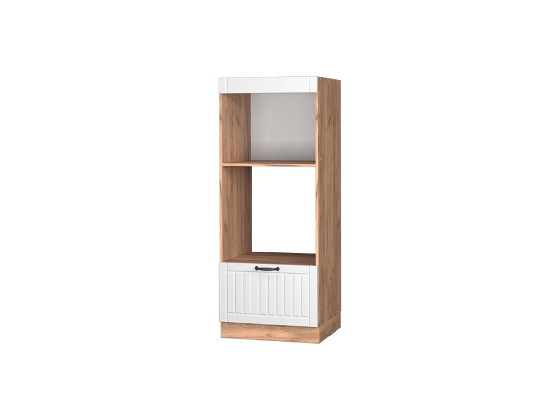 Armário Microondas Fame-line, 60cm, Branco Campo, Carvalho Dourado, Vicco Opt.2
