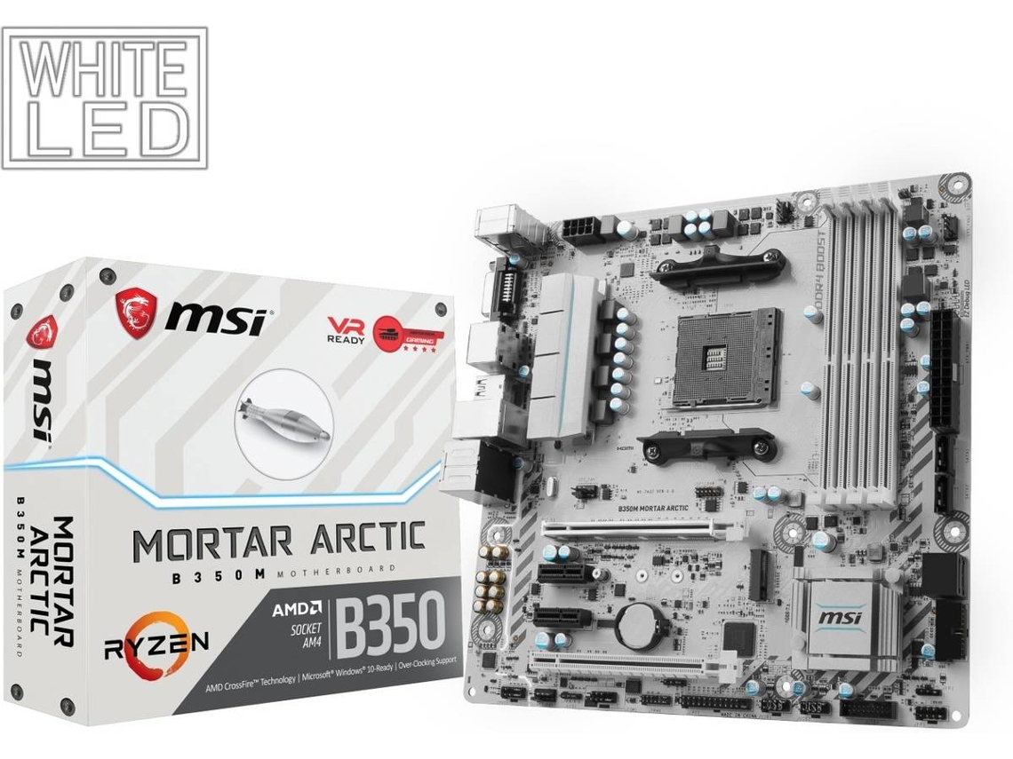 Motherboard Msi B350m Mortar Arctic Socket Am4 Amd B350 Micro Atx