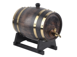 Barril de Vinho de Carvalho 3l com Torneira Listras Pretas para Vinho Tinto Conhaque Uísque S/MARCA