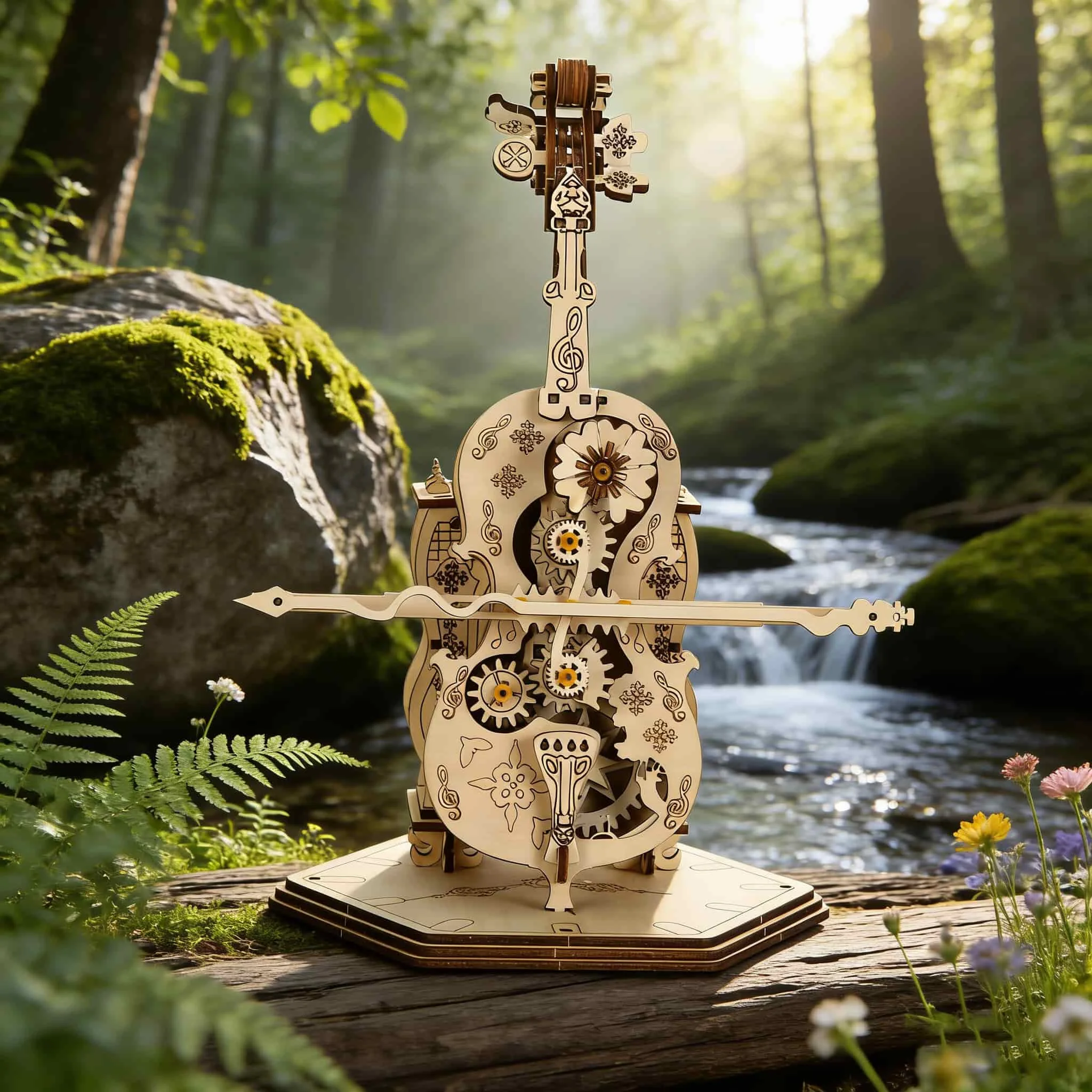 Modelo de Quebra cabeça de Violoncelo em Madeira 3d MDUG