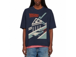 Rockinstone Back To The Future Movie Simply Distressed Navy Adult T-shirt Size:m