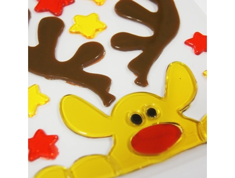 Adesivos de gel para janela de Natal - Rena na janela Global Gift