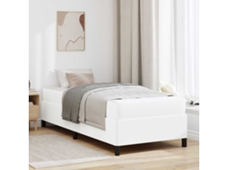 Vidaxl Estrutura Da Cama Com Colchão Branco 80 X 200 Cm Tecido