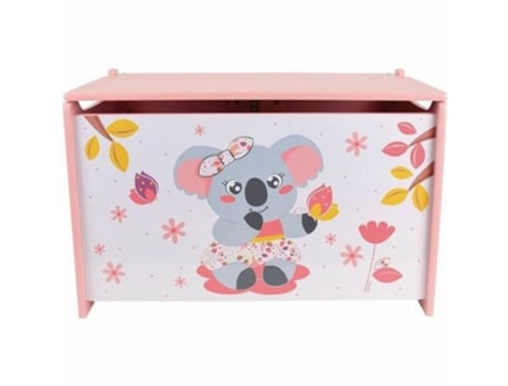 Baú FUN HOUSE Cally Mimi Koala Cor de Rosa Madeira 40x58x36 cm