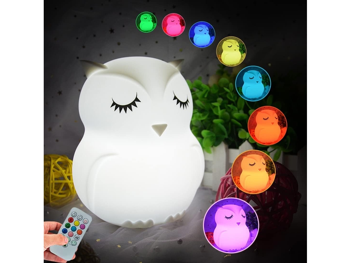 Luminária Noturna Led, Formato De Coruja, Em Silicone, Para Quarto, Cabeceira, Sala De Estar E Ambiente Acolhedor