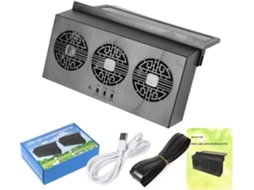 Ventilador De Exaustão Silencioso Movido A Energia Solar Com Suporte Usb, Apresentando Três Ventiladores E Duas Saídas