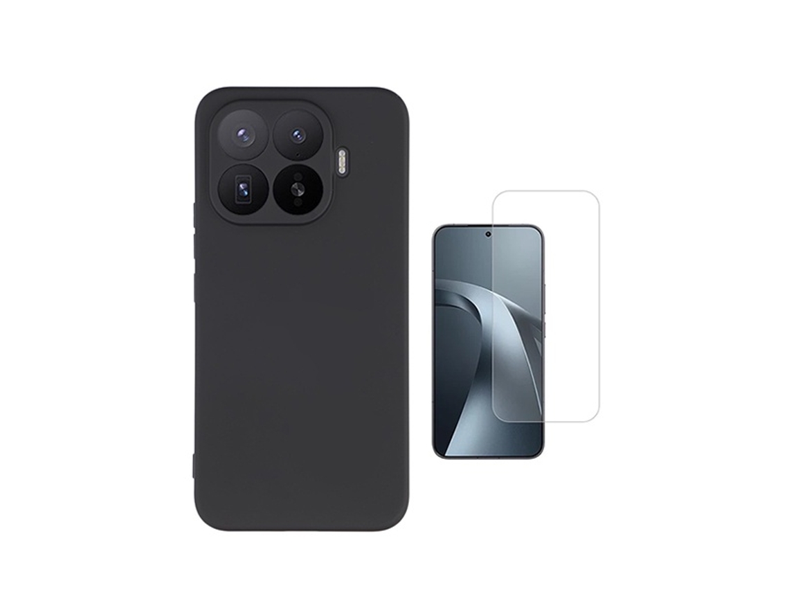 Kit Vidro Clearglass Capa Silicone Líquido Phonecare Para Xiaomi 17t 5g - Preto