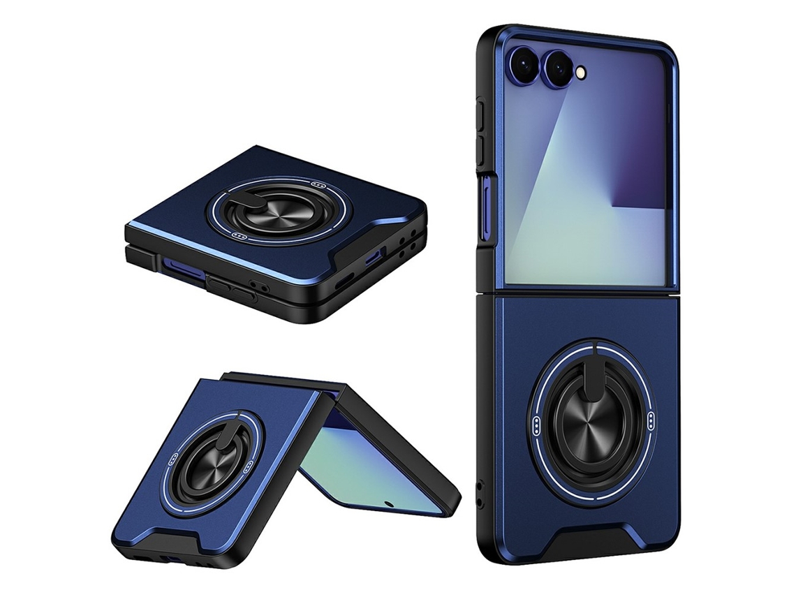 Capa Para Samsung Galaxy Z Flip8, Resistente A Quedas Com Suporte De Anel Digitallab (azul)