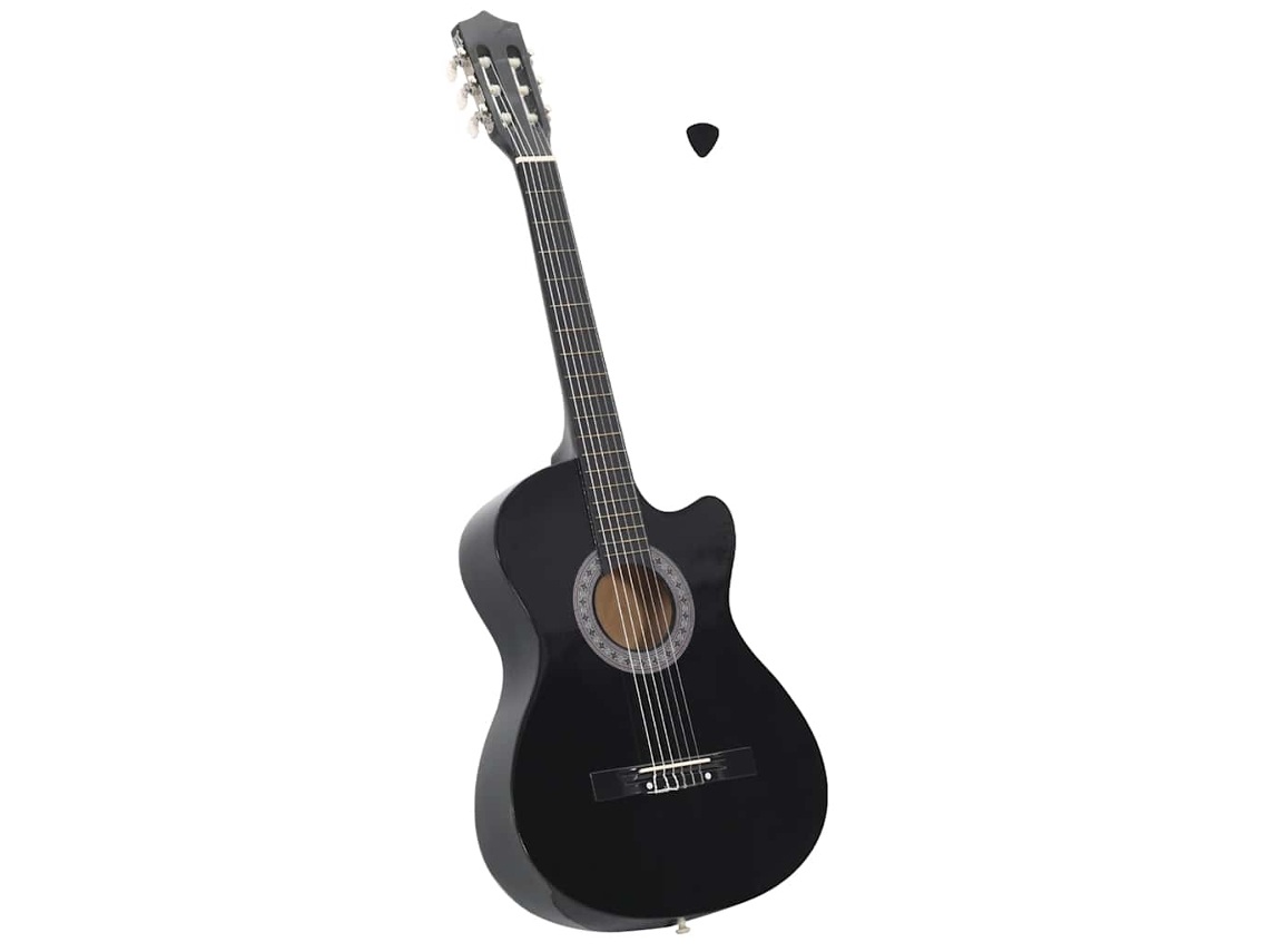 Vidaxl Guitarra Clássica Cutaway Com 6 Cordas 38" Preto
