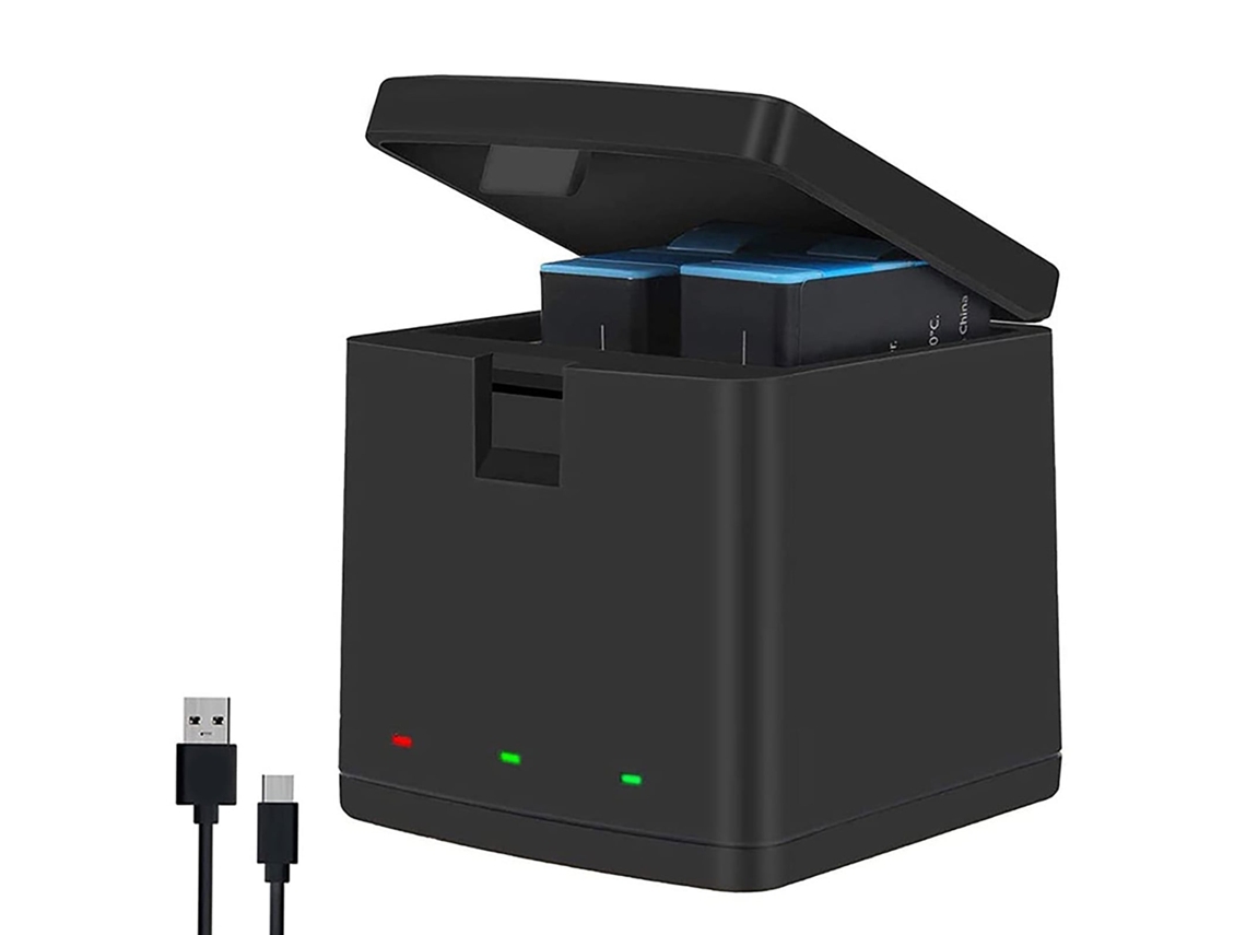 2026 caja de Carga para Baterías de Cámara, Cargador de 3 Vías, Almacenamiento Y Carga para Baterías Hero