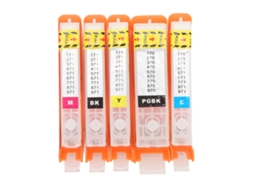 5pcs Cartucho de Tinta Reutilizável Pgbk Bk C M Y 370 371 para Impressora com Material Pp