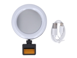 2026 luz Anular para Selfie com Clip e Espelho para Telefone 3 Cores 5 Níveis de Brilho Usb Recarregável