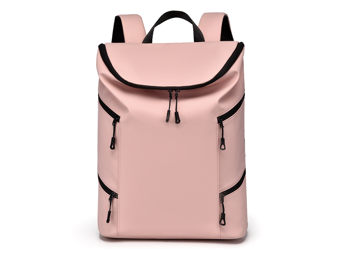 Mochila de Rolltop HENTEN HOME Impermeável para Portátil 15.6" Rosa
