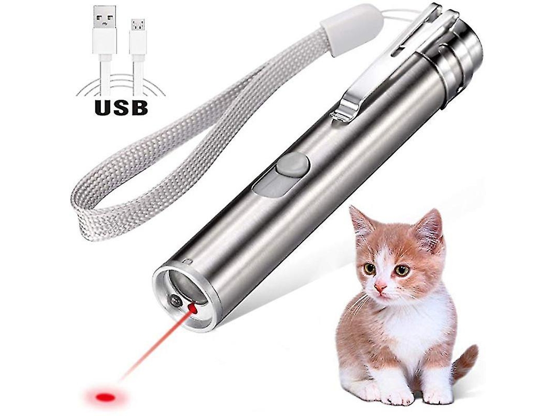 Brinquedo Pet Recarregável Usb Ponteiro Laser Lanterna Led Gatos
