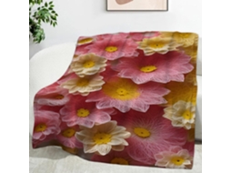 Manta Floral de Crisântemo 150x200 Cm Multifuncional Macia e Aconchegante em Flanela Ideal para Escritório Coc
