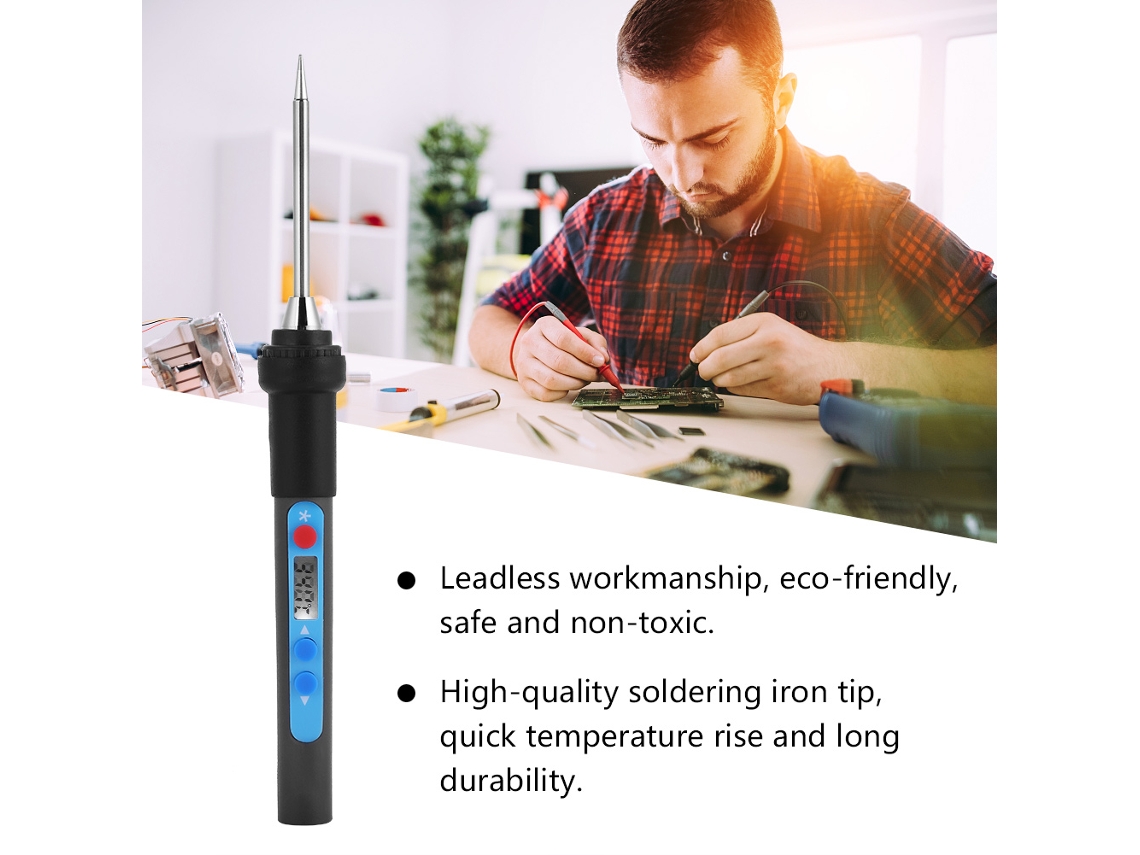 Laxiscreed Ferro De Soldar Digital 12v 40w Com Display E Temperatura Ajustável Para Soldadura Precisa