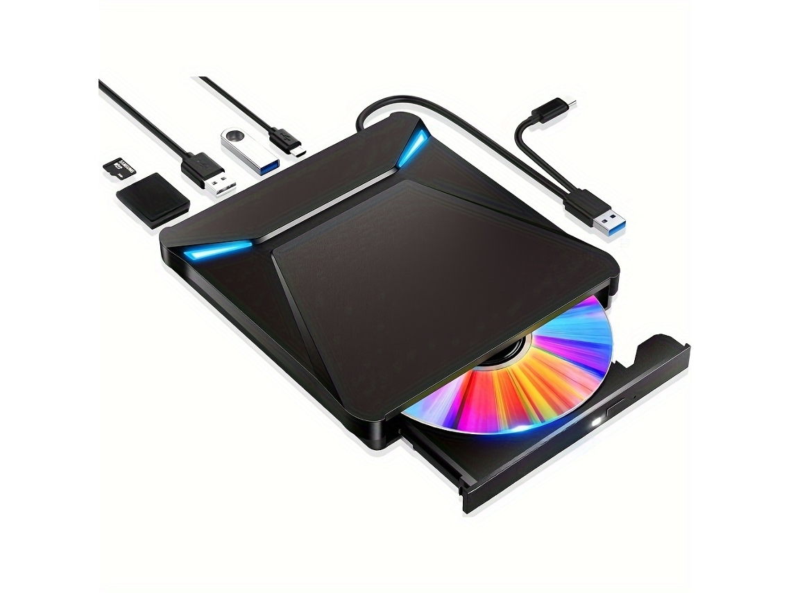 Unidade De Dvd Externa 5 In1 Multifuncional Usb3.0 Cd/dvd Player Gertiz