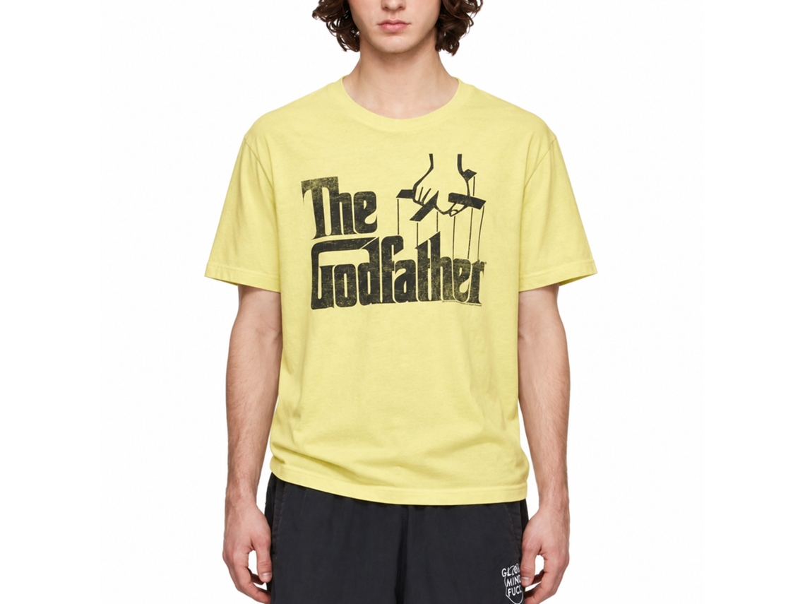 Rockinstone Godfather Logo Heather Yellow Adult T-shirt Size:s