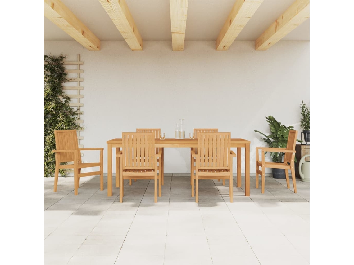Garden Dining Set, Garden Dining Sets Vidaxl Marrom Madeira (mesa Com 200 Cm De Comprimento)