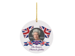 Pingente Decoração Aniversário 70ª Rainha Uk Jubileu 2022